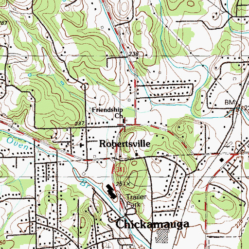 Topographic Map of Friendship Church, GA