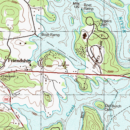 Topographic Map of Friendship Church, GA