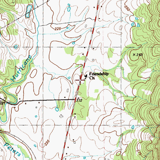 Topographic Map of Friendship Church, GA