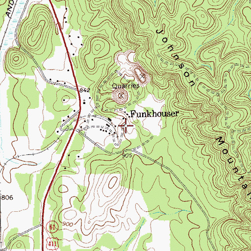 Topographic Map of Funkhouser, GA