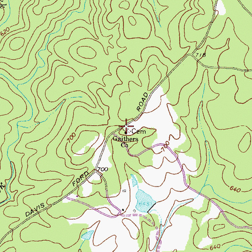 Topographic Map of Gaithers Church, GA