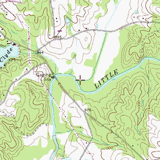 Topographic Map of Garrett Creek, GA