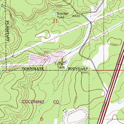 Topographic Map of Tuthill Tank, AZ