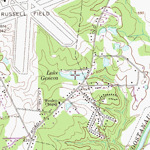 Topographic Map of Lake Geneva, GA