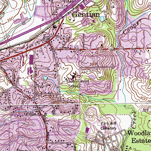 Topographic Map of Gentian Elementary School, GA
