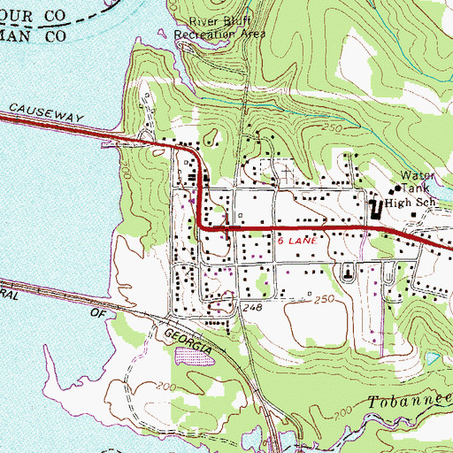 Topographic Map of Georgetown, GA