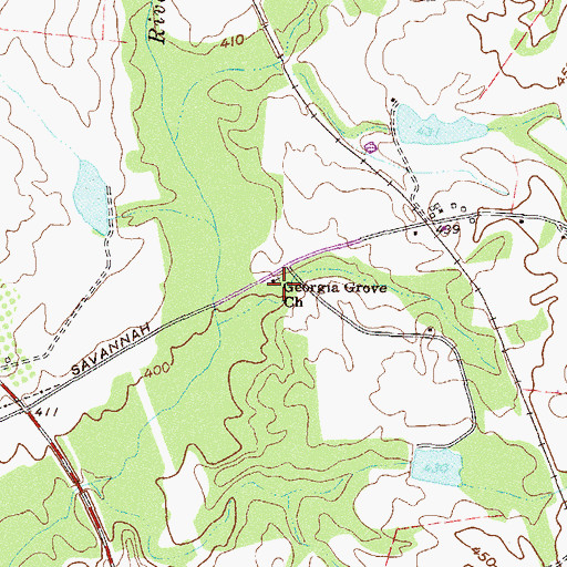 Topographic Map of Georgia Grove Church, GA