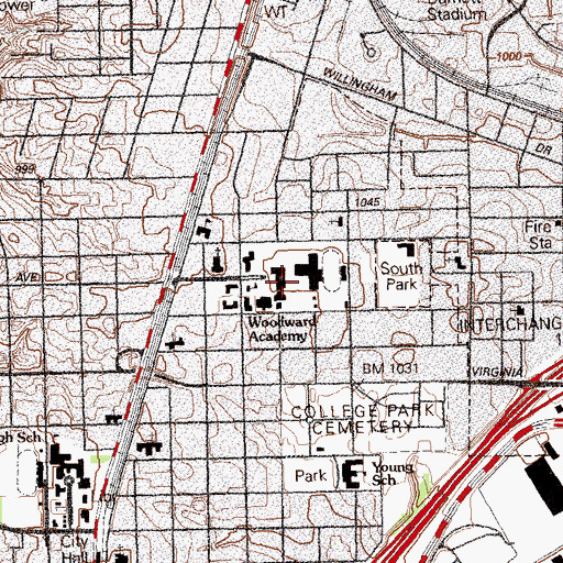 Topographic Map of Georgia Military Academy (historical), GA