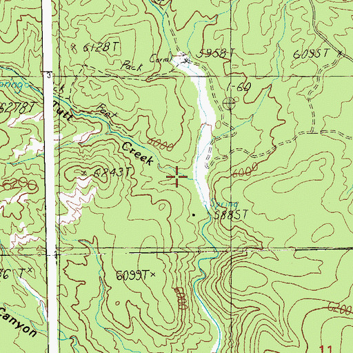 Topographic Map of Tutt Creek, AZ