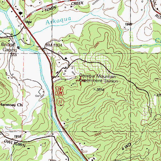 Topographic Map of Georgia Mountain Experiment Station, GA