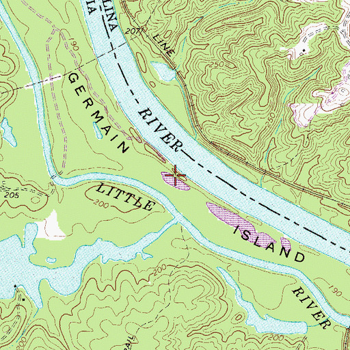 Topographic Map of German Island, GA