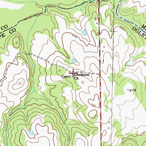 Topographic Map of Gholston Church, GA
