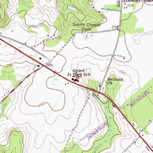 Topographic Map of Girard Junior High School, GA