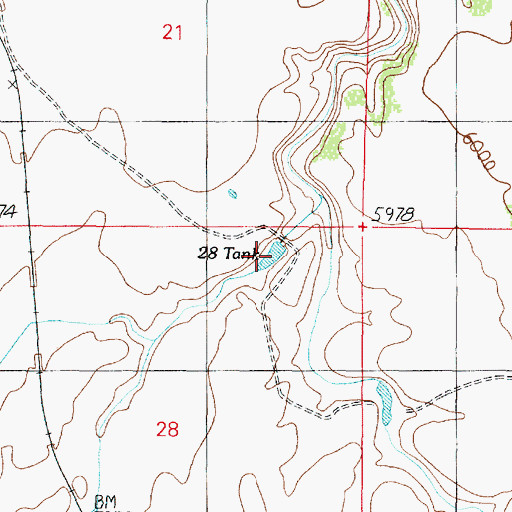 Topographic Map of Twentyeight Tank, AZ