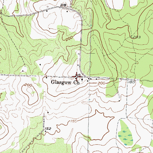 Topographic Map of Glasgow Church, GA