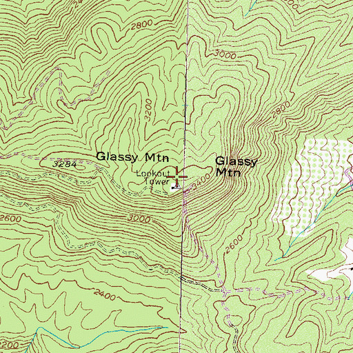 Topographic Map of Glassy Mountain, GA