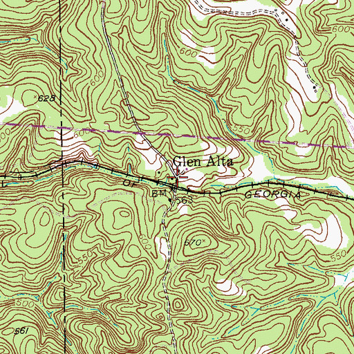 Topographic Map of Glen Alta, GA