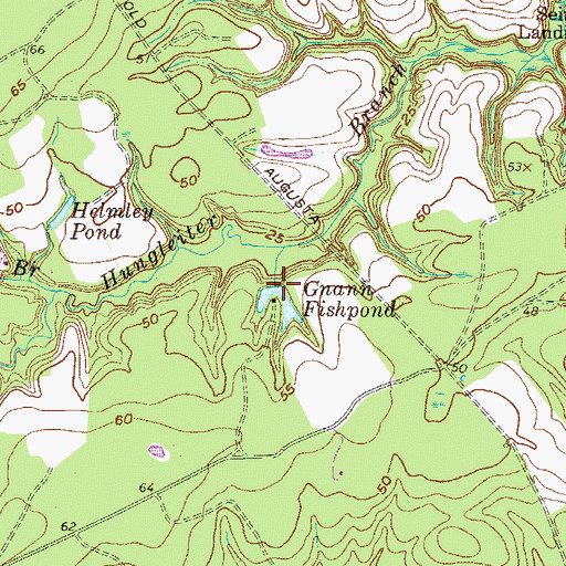 Topographic Map of Gnann Fishpond, GA