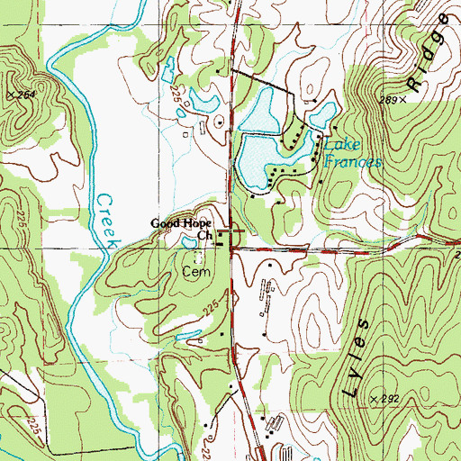 Topographic Map of Good Hope Church, GA