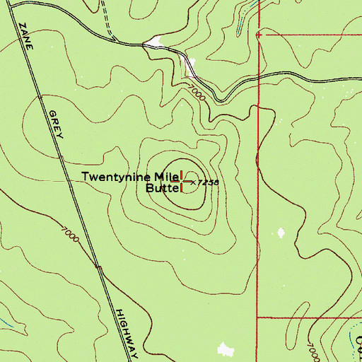 Topographic Map of Twentynine Mile Butte, AZ