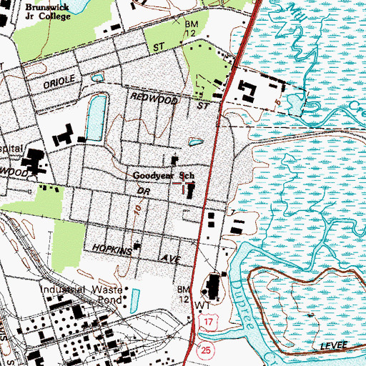 Topographic Map of Goodyear Elementary School, GA