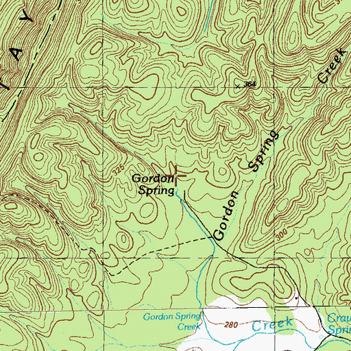 Topographic Map of Gordon Spring, GA