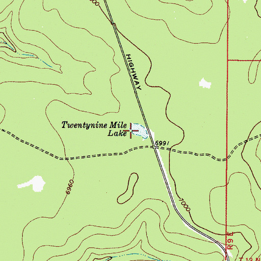 Topographic Map of Twentynine Mile Lake, AZ