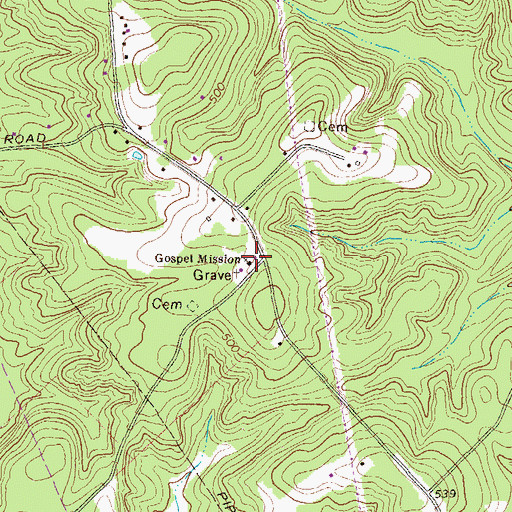 Topographic Map of Gospel Mission, GA