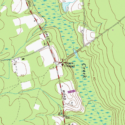Topographic Map of Grace Chapel, GA