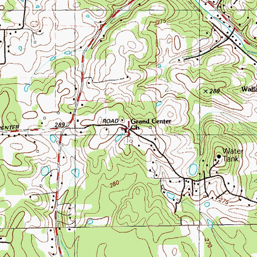 Topographic Map of Grand Center Church, GA