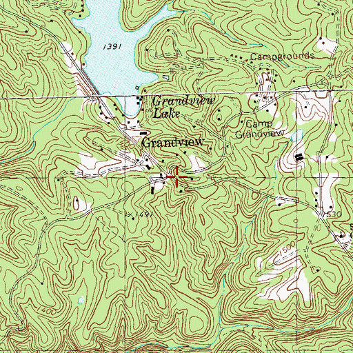 Topographic Map of Grandview, GA