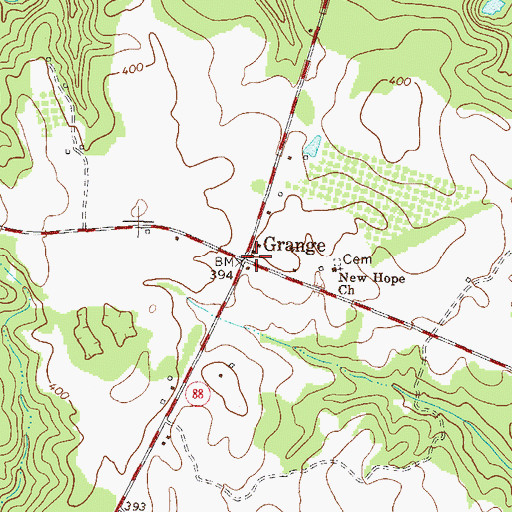 Topographic Map of Grange, GA