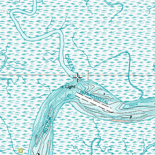 Topographic Map of Grant Creek, GA