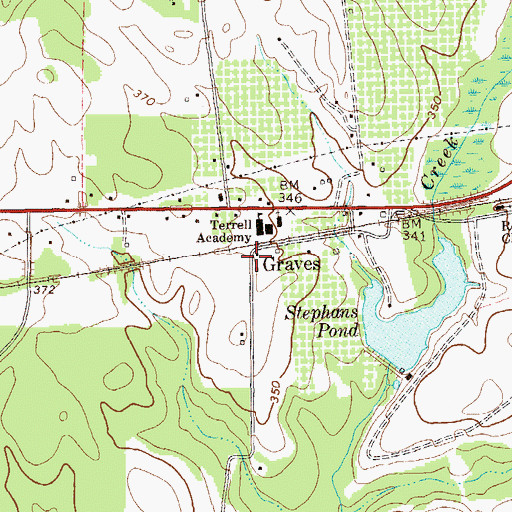 Topographic Map of Graves, GA