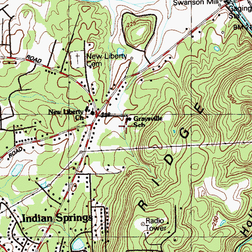 Topographic Map of Graysville Elementary School, GA