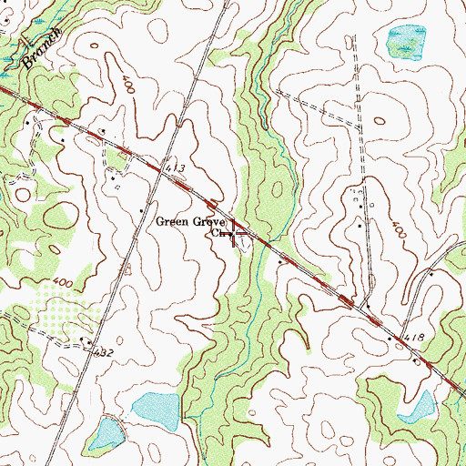 Topographic Map of Green Grove Church, GA