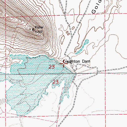 Topographic Map of Creighton Dam, AZ