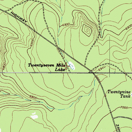Topographic Map of Twentyseven Mile Lake, AZ