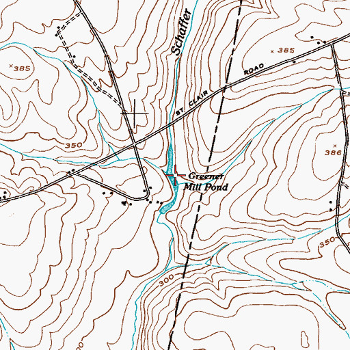 Topographic Map of Greener Mill Pond, GA