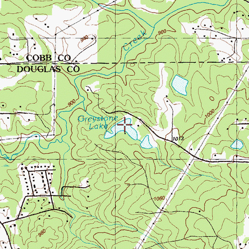 Topographic Map of Greystone Lake, GA