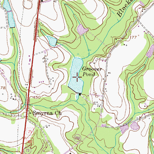 Topographic Map of Groover Pond, GA