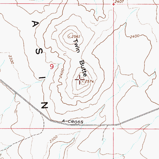 Topographic Map of Twin Butte, AZ