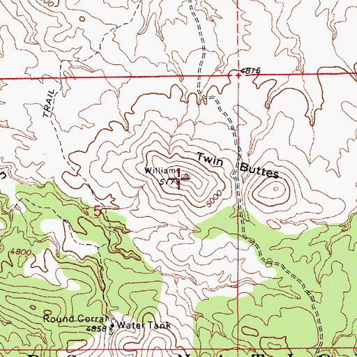 Topographic Map of Twin Buttes, AZ