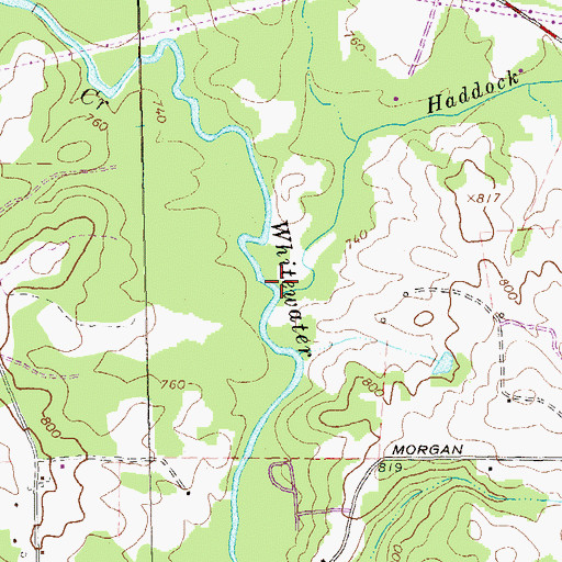Topographic Map of Haddock Creek, GA