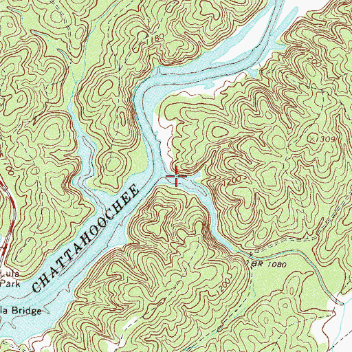 Topographic Map of Hagen Creek, GA