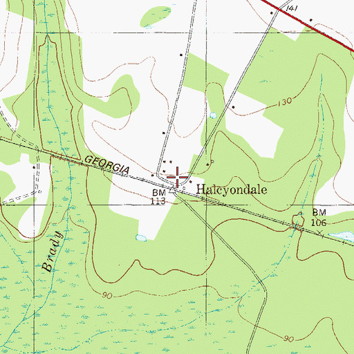 Topographic Map of Halcyondale, GA