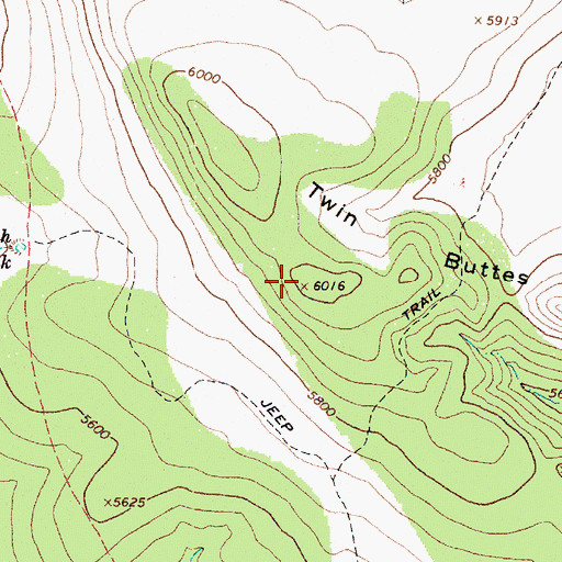 Topographic Map of Twin Buttes, AZ