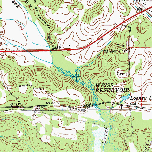 Topographic Map of Hall Valley, GA