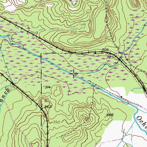 Topographic Map of Halloca Creek, GA