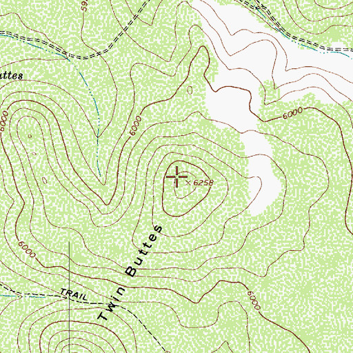 Topographic Map of Twin Buttes, AZ